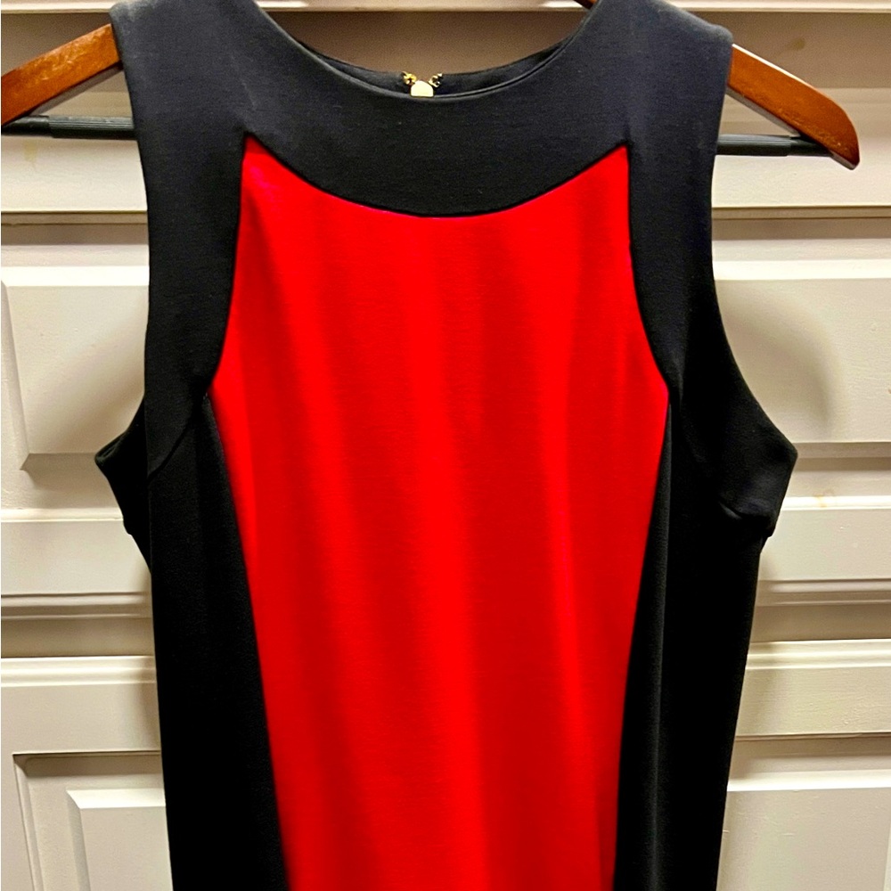 Red and Black Michael Kors sleeveless dress, size 10 with zipper down back